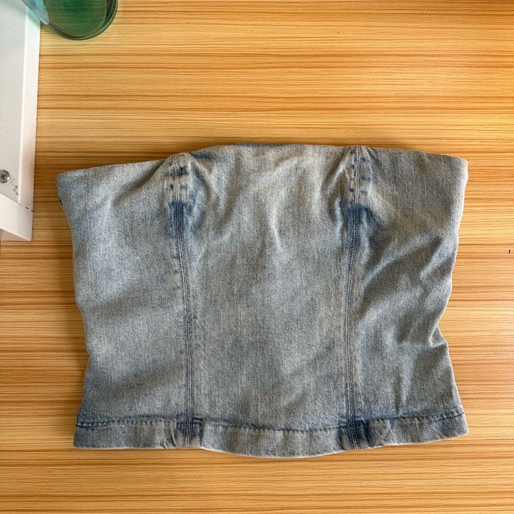 Reformation Colleena Denim Tube Top